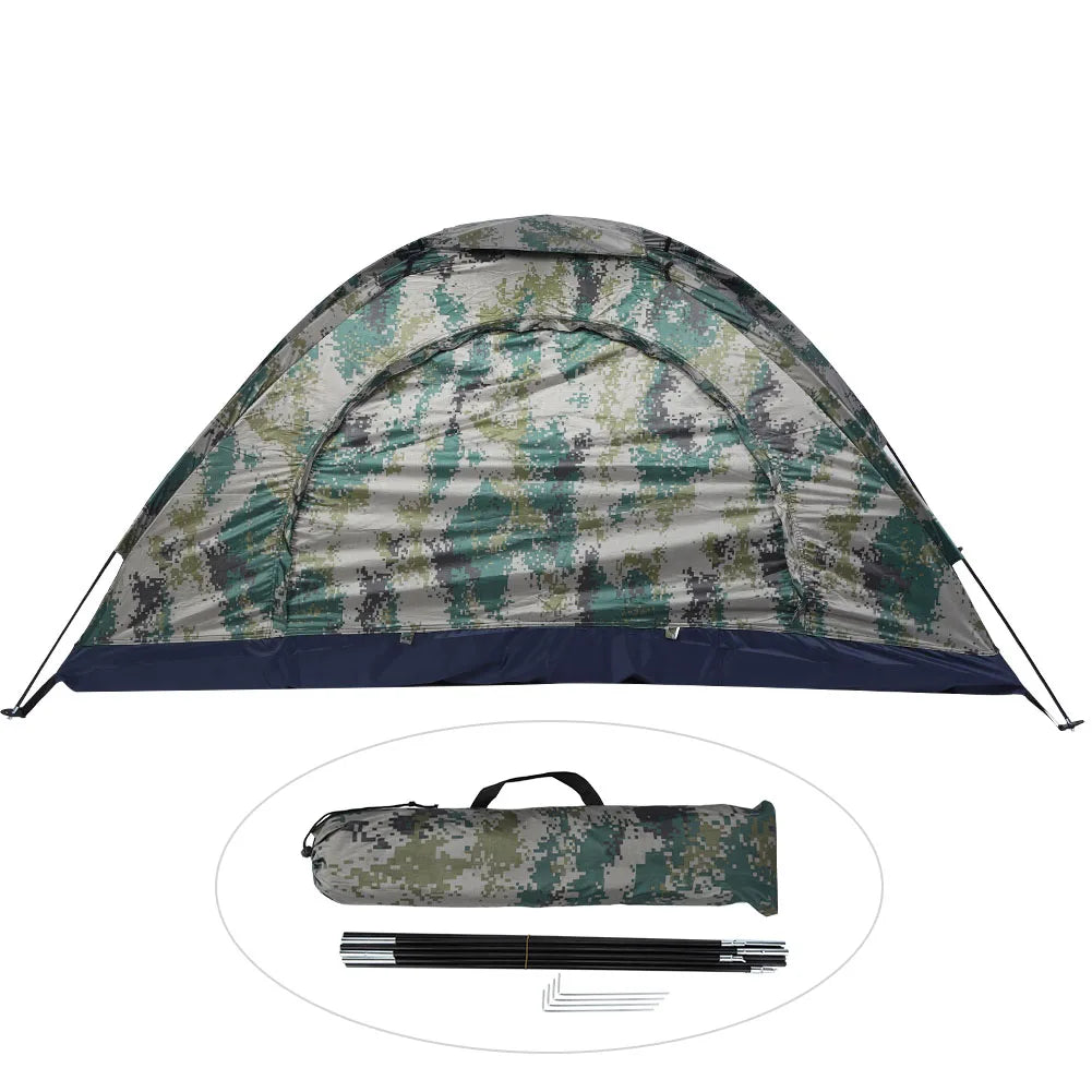 Camouflage Single-Person Windproof Camping & Fishing Tent – Outdoor Leisure Shelter